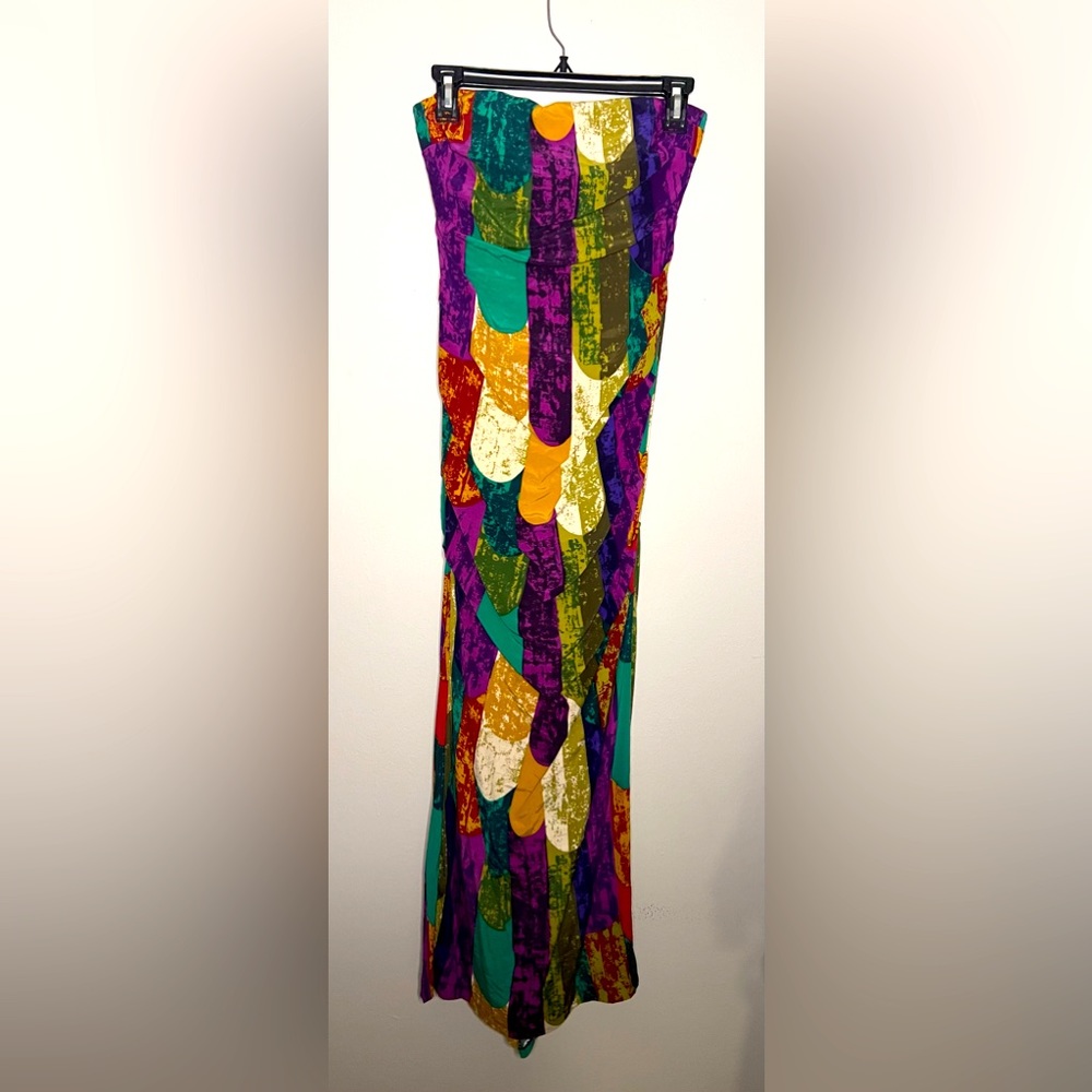 || NICOLE MILLER STRAPLESS GOWN || PROM DRESS ||Silk || Formal ||Multicolored - Picture 10 of 10